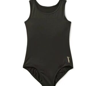 Justice Active Black Back Keyhole Sleeveless Leotard Girls M 12/14 NWT